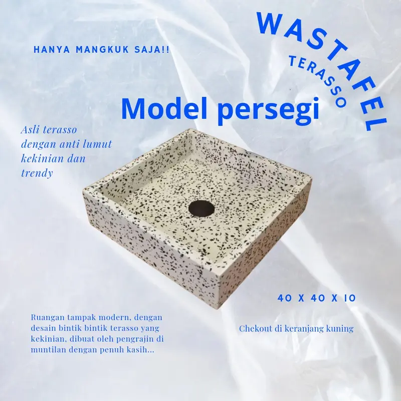 Wastafel Serpihan Marmer Aplikasi Semen Putih Tinggi - 10cm x 40cm - Berat 20kg 4