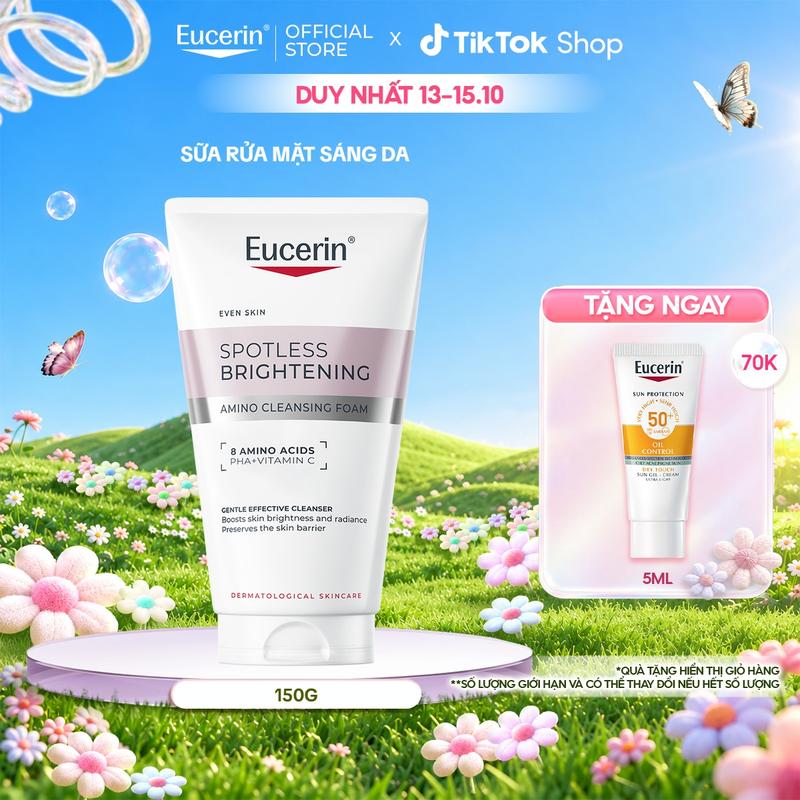 Sữa rửa mặt dịu nhẹ làm sáng da Eucerin Spotless Brightening Amino Cleansing Foam 150ml-Skincare