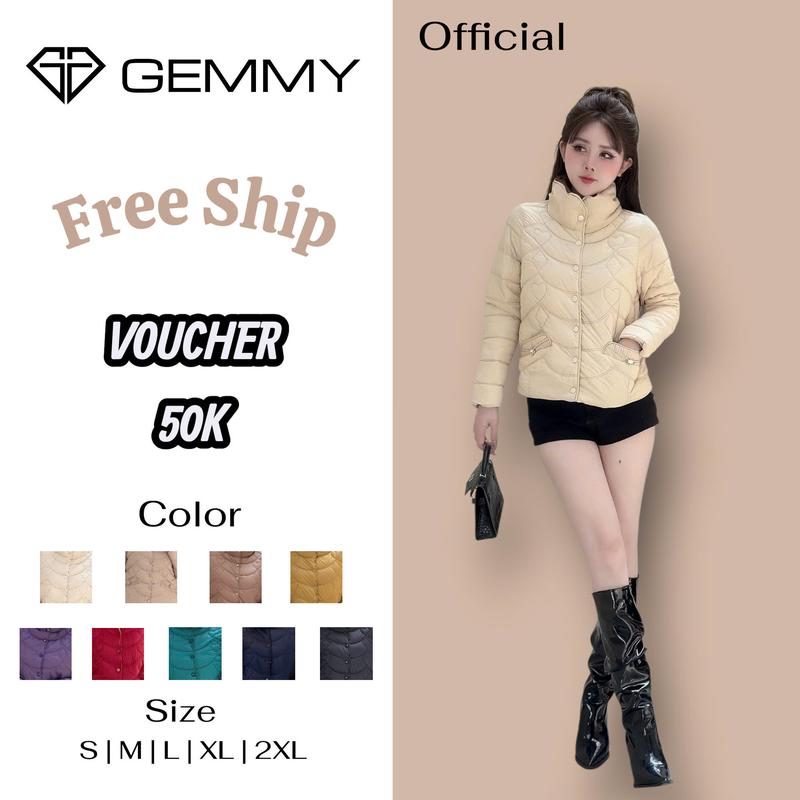  GEMMY Áo Khoác Phao Nữ Lông Vũ Siêu Nhẹ Dày Ấm Thời Trang G1989 