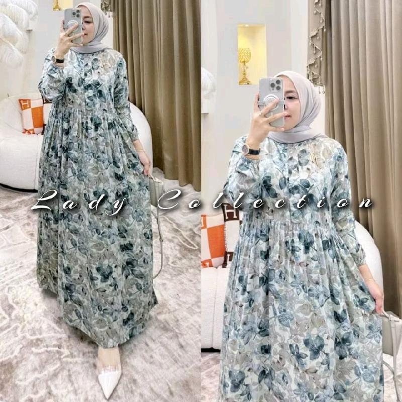 Midi Dress Rayon Motif Shanum jumbo busui friendly 2