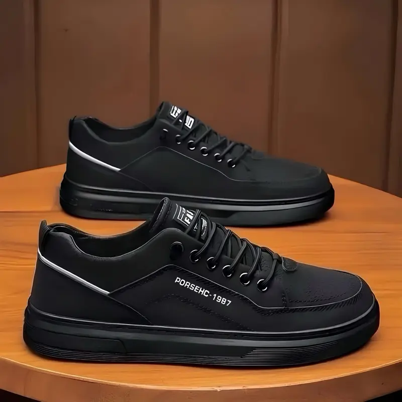Sepatu Casual Sneaker Pria Dan Wanita Formal Premium Sepatu Hitam Sekolah  Kerja Sport Sepatu Hitam Gum 38