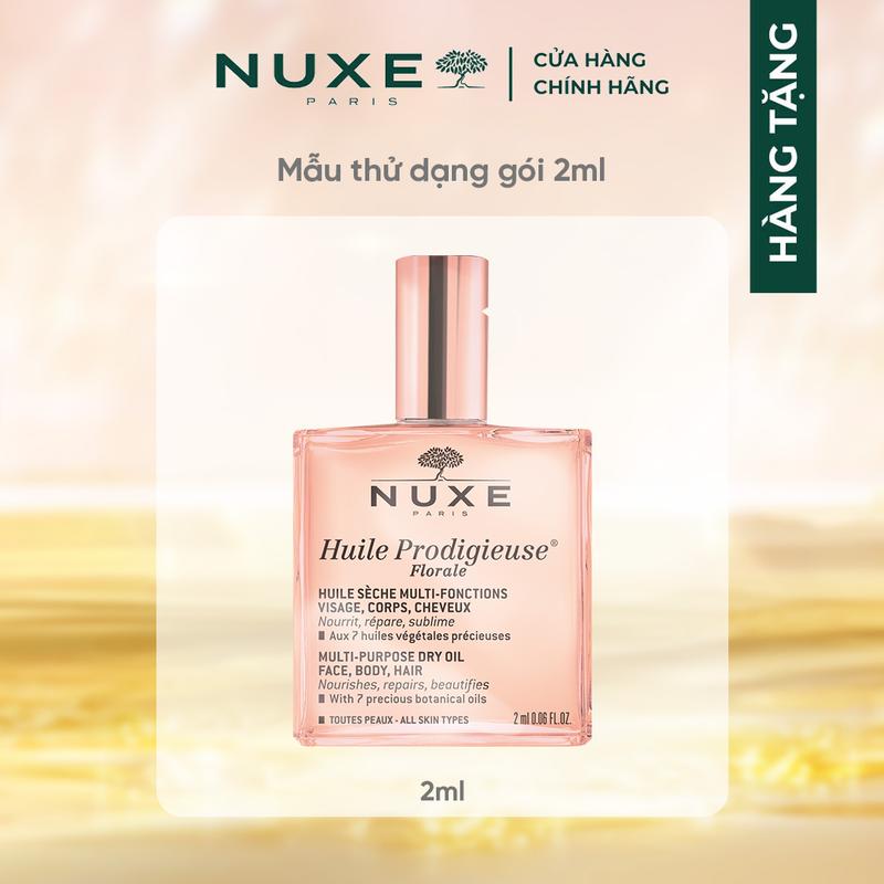 [Quà tặng] Mẫu Dạng Gói Dầu dưỡng khô hương hoa Nuxe Huile Prodigieuse Florale Multi-Purpose Dry Oil 2ml 0