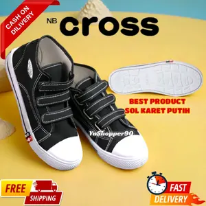 Sepatu Sekolah Perekat NB Tinggi SOL PUTIH Sepatu SD SMP SMA Laki2 Perempuan TANPA BOX