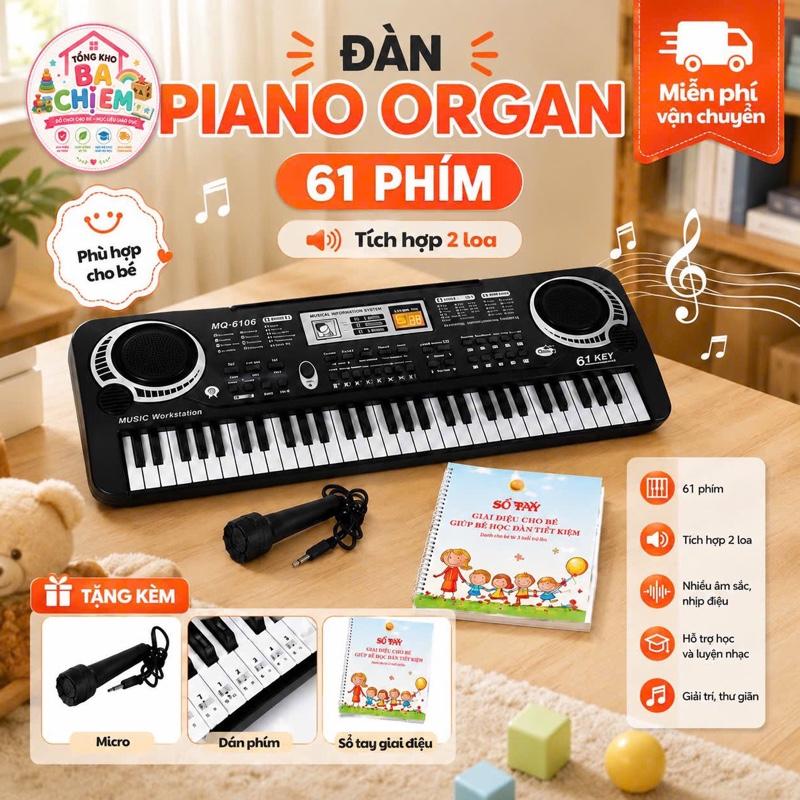 Đàn Piano Organ MQ-6106 61 Phím Có Mic Kết Nối Điện Thoại Loa Bản Đầy Đủ Dán Nốt Nhạc ABS Cao Cấp Phát Triển Trí Tuệ Cảm Xúc Cho Trẻ Em 16 Âm Thanh 10 Nhịp Phách