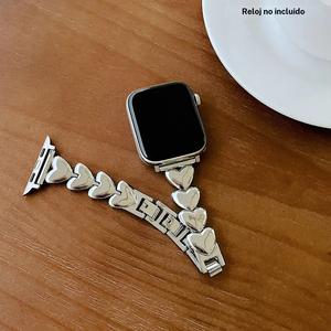 Correa de reloj en forma de corazón (solo correa), correa de reloj a la moda para iWatch, accesorios para usar compatibles con la serie iWatch 9/8/7/6/5/4/3/2/1/SE