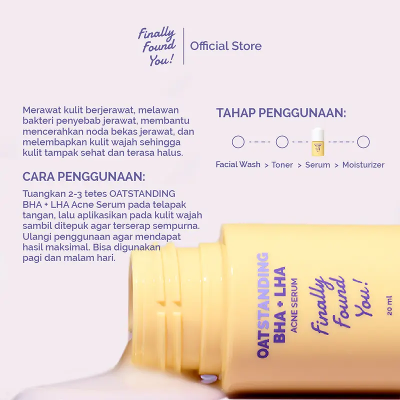 Finally Found You! OATSTANDING BHA + LHA Acne Serum - Serum untuk Merawat Kulit dan Melawan Bakteri Jerawat 20ml 1
