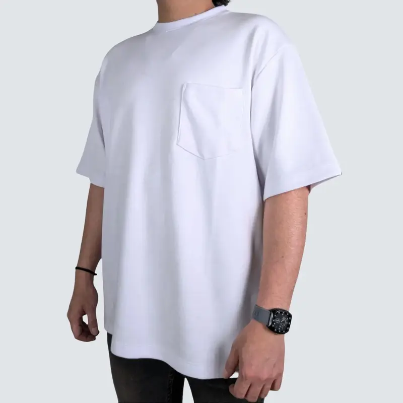 Pantes - Kaos Saku Putih Premium Boxy Oversize [Ultra Stertch] Unisex Casual Fit 4