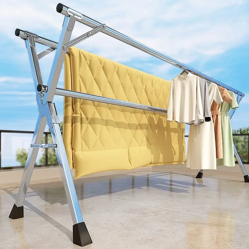 【Penjualan panas】Jemuran Baju Stainless Steel Jemuran Pakaian Jemuran Hanger Jemuran Baju Jemuran Pakaian Lipat