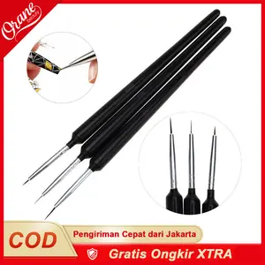 Oranebeauty 3 Pcs Nail Art Painting Brush Alat Nail Art Nail VNIKE Art Brush Liner Brush Liner 3 Pcs Manicure Tool Set Kit