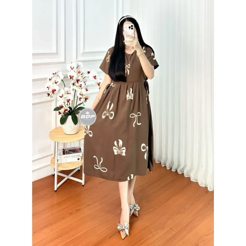 Daster Chibi Rayon Pendek Motif Pita Busui Bumil Resleting Depan Daster Wanita Harian Santai By Farcio Dress Wanita Rayon Adem Kekinian 2