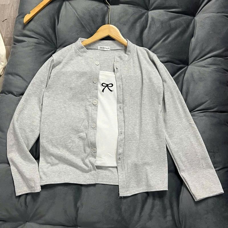 DEAL MỞ BÁN Set Áo khoác cardigan trơn nhiều màu mix áo 2 dây bún thêu nơ mẫu mới 2025