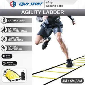 AGILITY LADDER 4M/6M/8M - Tangga Tali Nilon Premium untuk Latihan Kecepatan & Kelincahan, Anti Slip & Tahan Lama