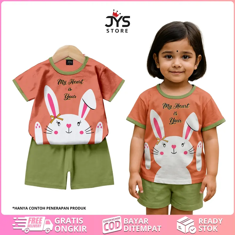 (Beli Lokal) JYS - PAKET HEMAT ISI 6 Setelan Anak Perempuan Kode 1 Bear Motif RANDOM Fashion 2