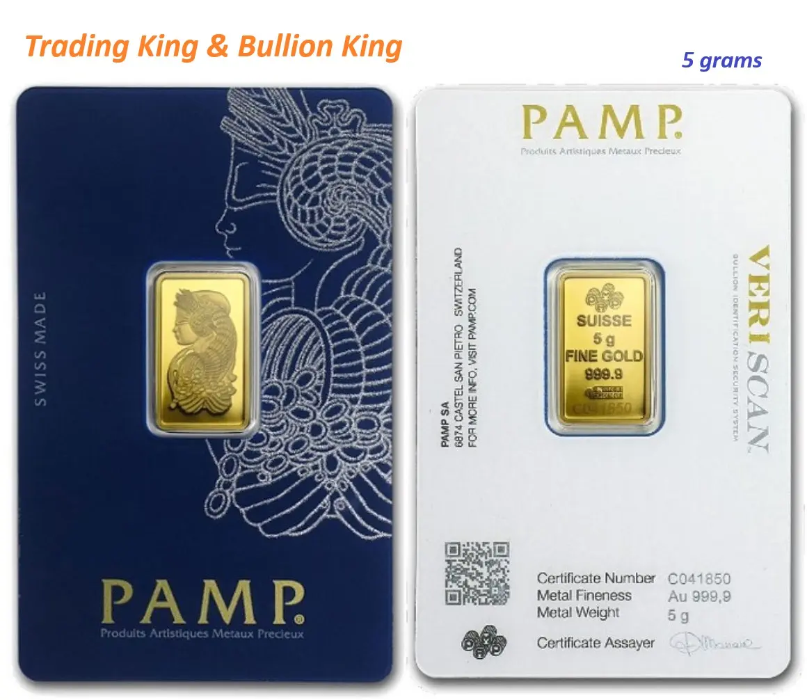 PAMP Gold bar | 5 grams | Purity 999.9 | Brand New gold  bar