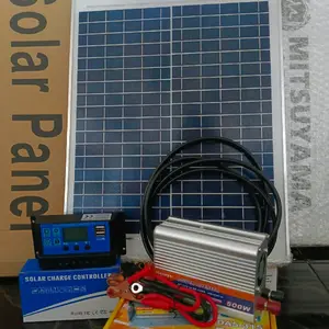 Panel Surya Set 20 Wp Inventer 500 Watt Solar Lampu