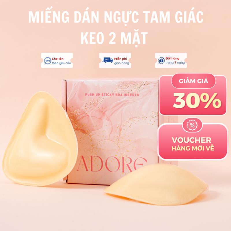 ADORE Miếng Dán Nâng Ngực Keo Hai Mặt ADORE Độn 3cm Tam Giác Chất liệu mềm mại không gây khó chịu. Khả năng chống mồ hôi và nước giúp bạn tự tin suốt cả ngày dài tái sử dụng nhiều lần tiết kiệm chi phí.