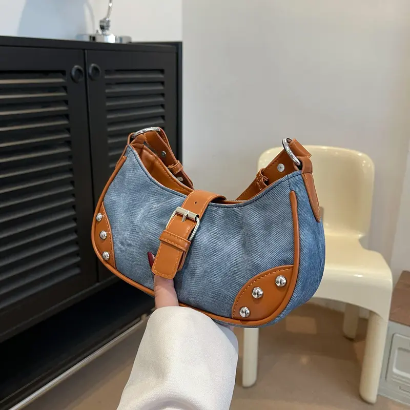 Tas Bahu Keling Retro Wanita Tas Ketiak Vintage Perancis Tas Kecil Sederhana Temperamen Tas Selempang Fashion Shoulder Bag Korean Style 3