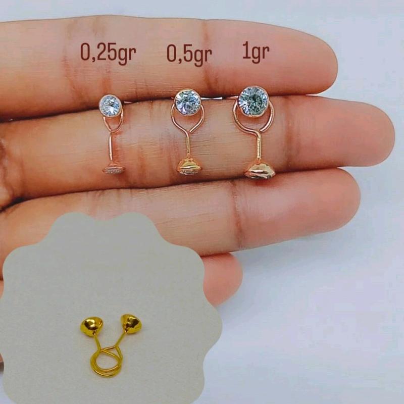 anting perak 925 asli lapis emas model toge mp/perhiasan fashion wanita terbaru 1