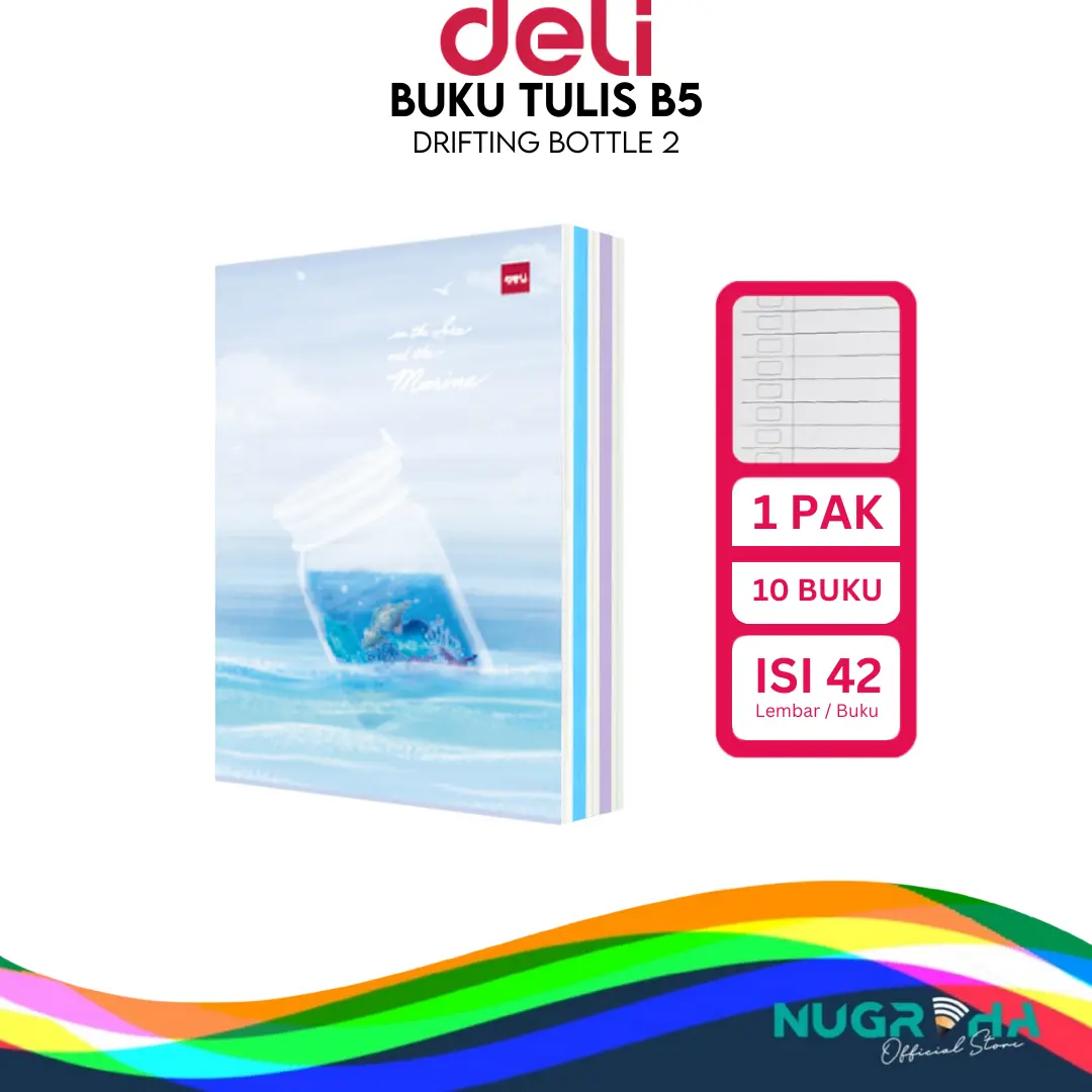 2025 Buku Tulis Sekolah DELI 42 Lembar – Drifting Bottle 2