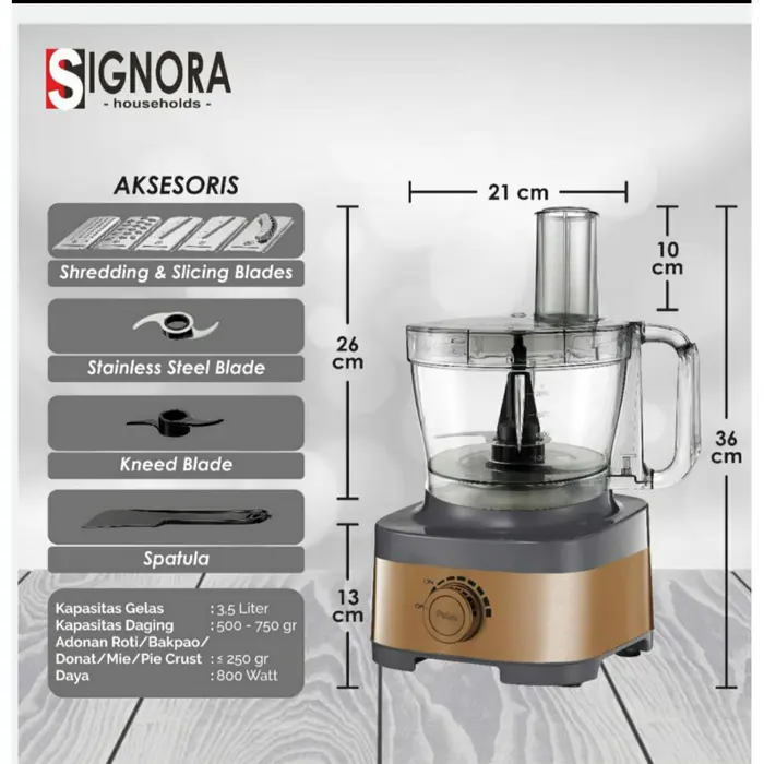 Food Processor Pro Signora (Tanpa Cubic Cutter) dan Bonus Ready 1