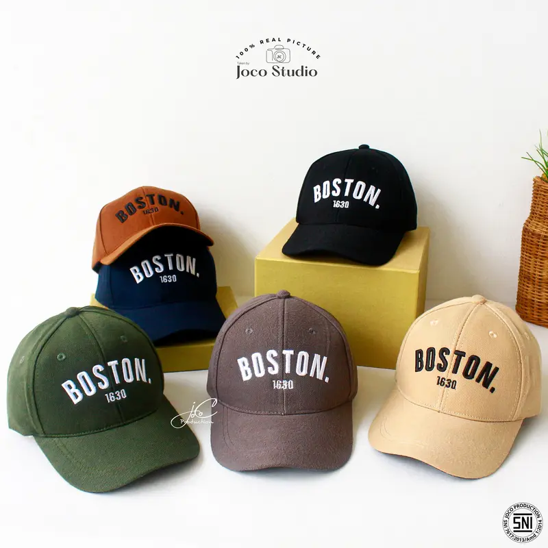 Jocoproduction - Topi Fashion Anak Unisex Laki Laki Perempuan Topi BASEBALL Anak Cewek Cowok Premium 2 tahun – 7 tahun Bordir BOSTON Denim 0