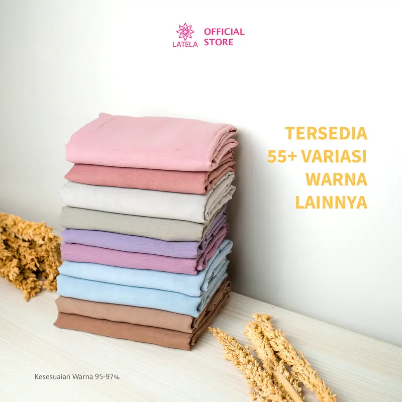 Latelahijab - Plain Square Aromatic Hijab Segi empat Polycotton Premium Finishing Jahit Tepi Hijab Wangi Anti Letoy 4