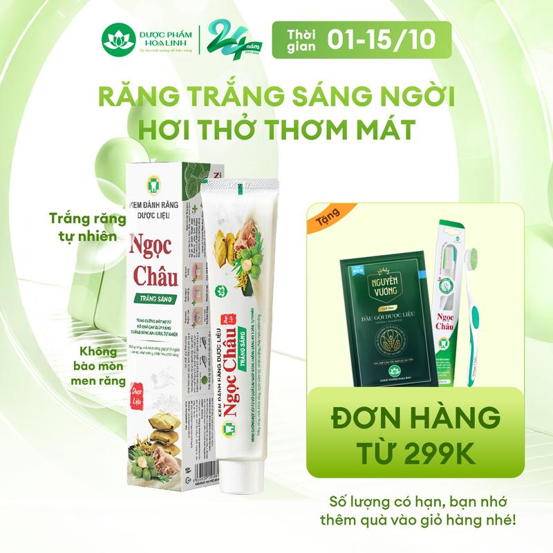 Kem đánh răng dược liệu Ngọc Châu Trắng sáng 100g