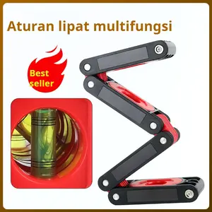 Penggaris tingkat lipat 4 lipatan/6 lipatan, penggaris tingkat lipat dengan magnet kuat, presisi tinggi, tahan jatuh, untuk rumah, pengukur keseimbangan dan pengukuran tingkat.