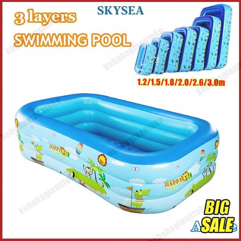 Kolam renang ukuran 180cm motif lucu PREMIUM Brand Playground Anak Kotak Permainan Lem 0