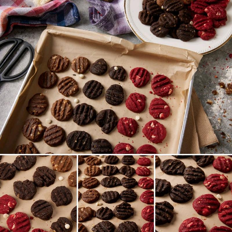 Choco Albab Trio Cookies | Flavoured Snack | Red Velvet, Dark Chocolate & Famous Mocha | Butter Cookies With Almond Nibs | SG Ready Stock | Great for dips | Crushed Ice Blended Toppings | Kuih Raya cookie 6
