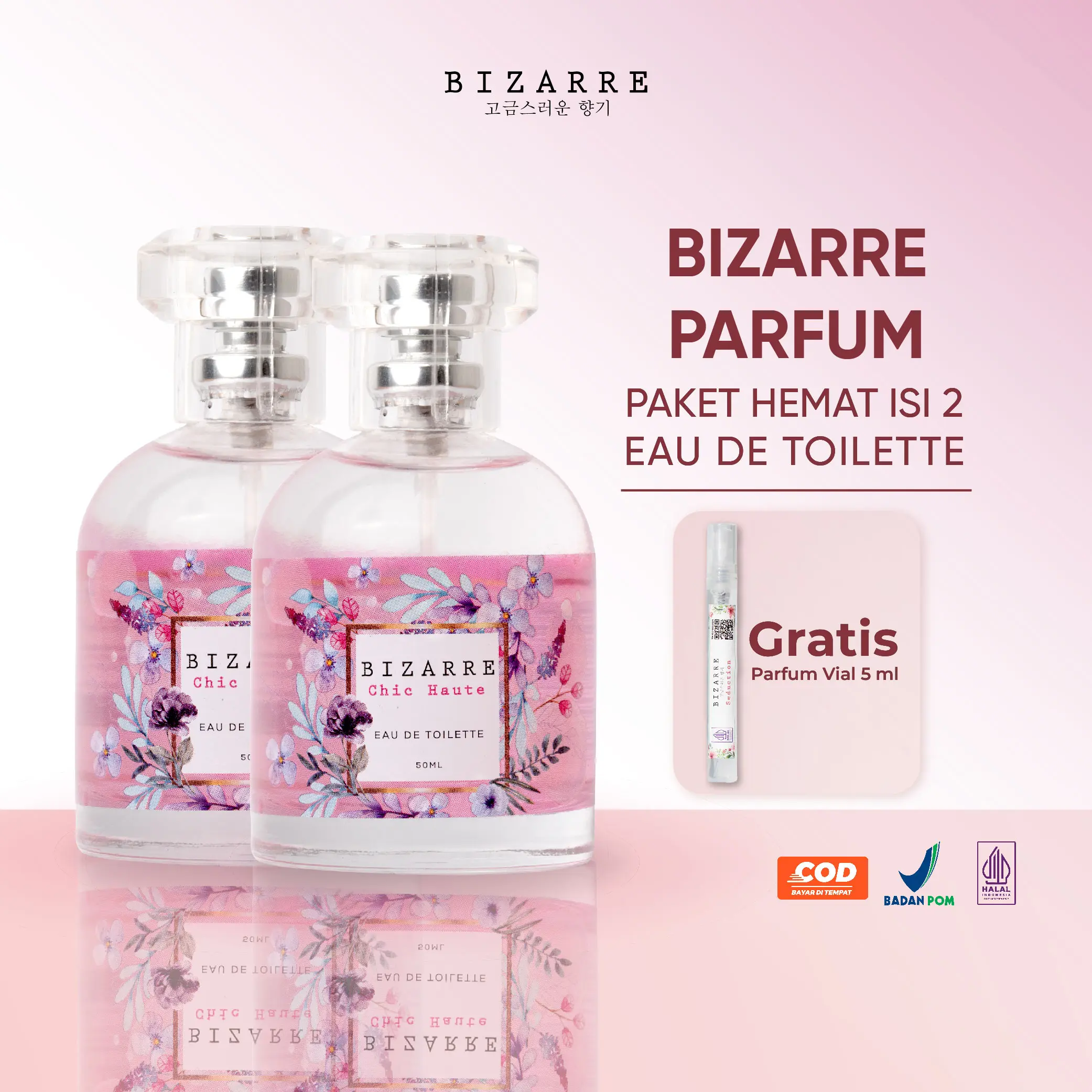 (GRATIS PARFUM) BIZARRE Parfum Wanita Eau De Toilette EDT 2 PCS 50 ML