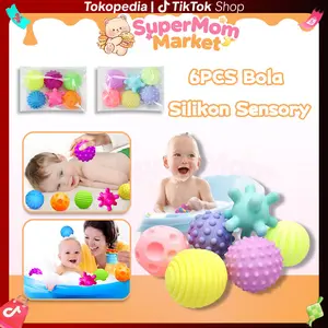 Luck Home Mainan bola sensorik silikon cocok untukpelatihan yang baru lahir Baby Toys Balls