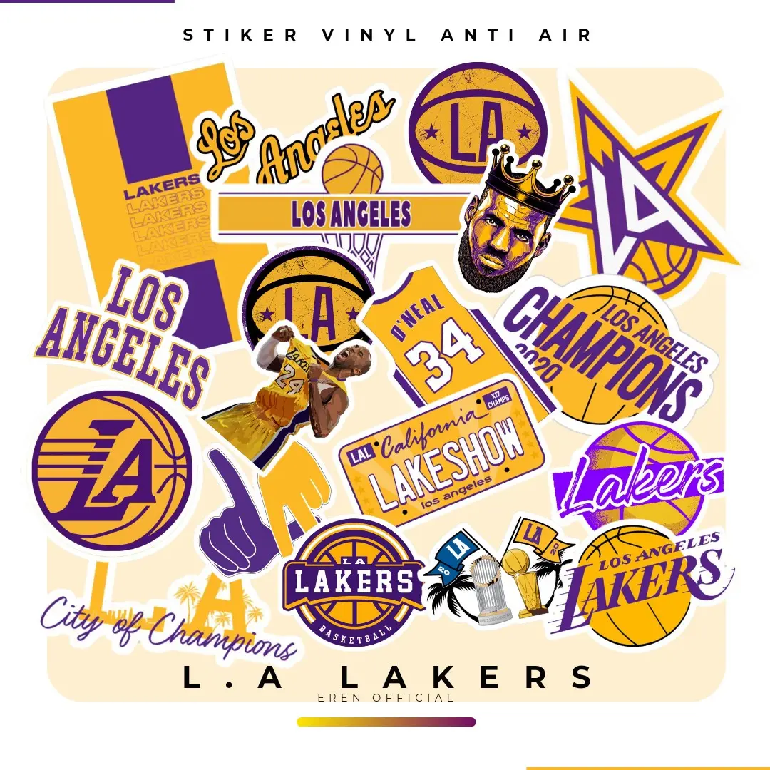 stiker vinyl anti air edisi club Basketball los angles lakers, stiker helm stiker tumblr stiker hp