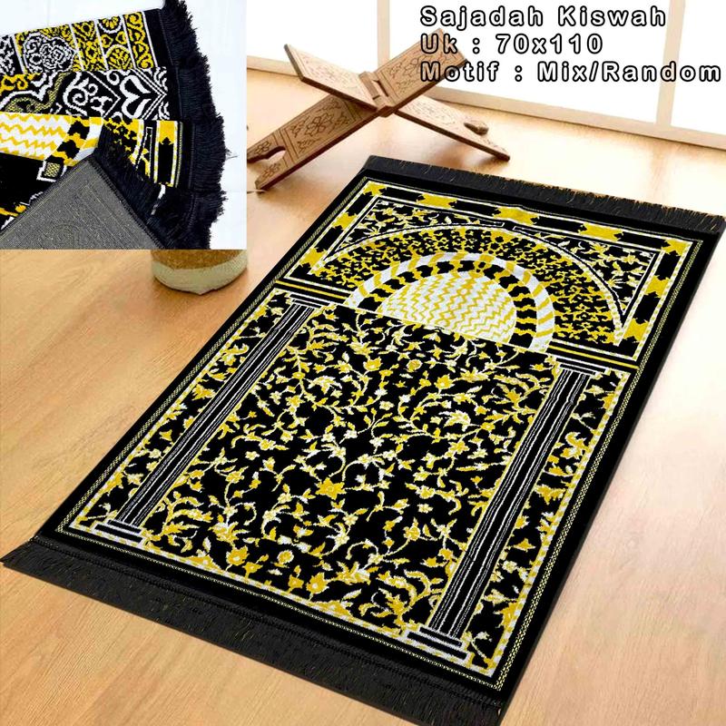 Product Introduction of Sajadah Kiswah Hitam Dewasa Bahan Bludru Ukuran 70*110 cm Motif Kiswah Perlengkapan Sholat 21