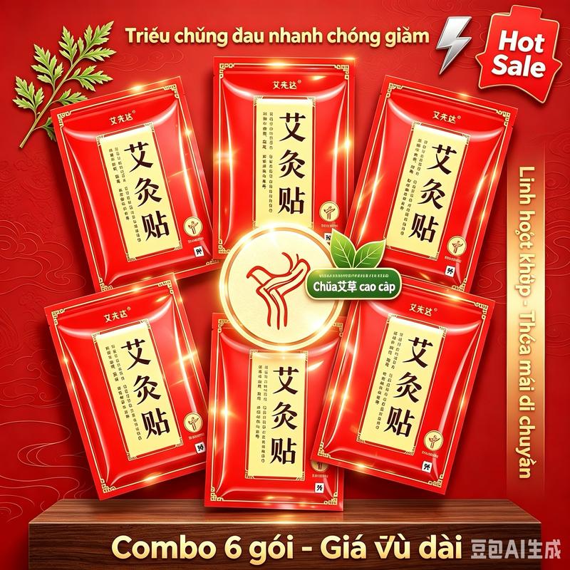 Combo 6 Túi 300 Miếng Cao Dán Ngải Cứu, Miếng Dán Ngải Cứu Giảm Đau Nhức Cơ Thể