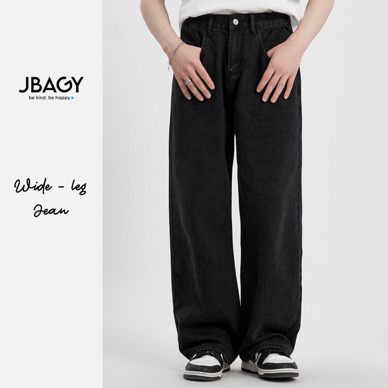 Quần jean nam ống rộng JBAGY dáng suông cạp chun Có Túi Đen, Xanh  - JJ0107