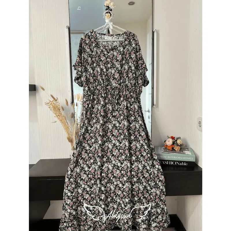 Maternity Dress 3 in 1 Zaynab Series |  Daster Infus  Lahiran Hamil Menyusui Bumil Busui | Nursing Wear | Nursery Dress| Baju Melahirkan Jumbo Kancing Bahu Bukaan Atas Semata Kaki Tali Depan Cantik Kekinian Rayon Premium Kehamilan Katun Nyaman Multipak 2