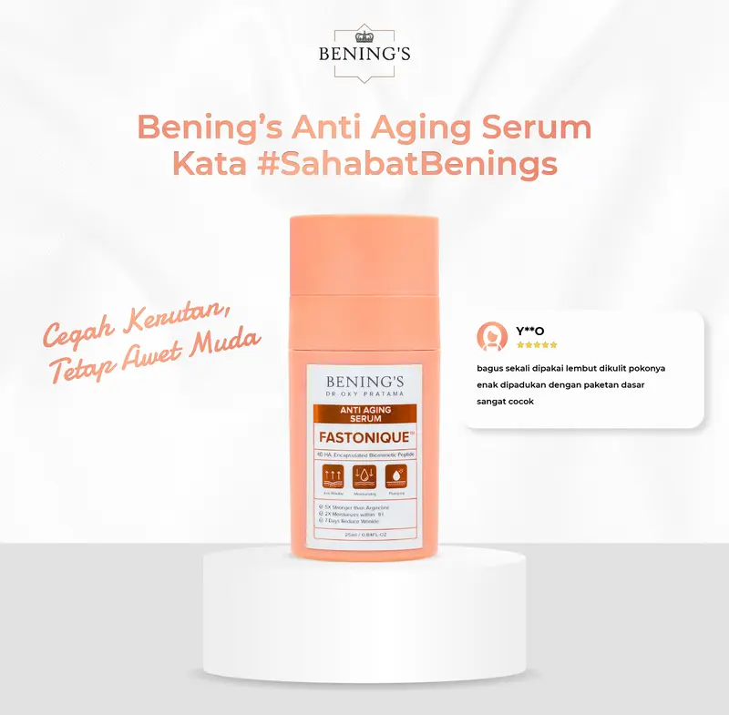 (Live Special dr. Oky Pratama) Bening's NEW Anti Aging Serum I Mengurangi Kerutan Wajah 7