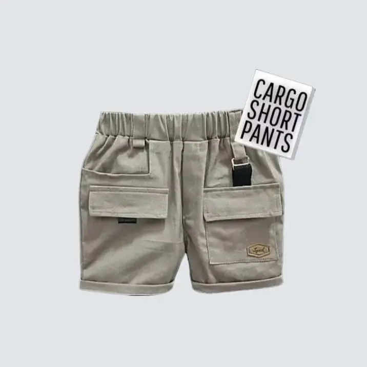 Paket 4 Pcs Celana Cargo Pendek Anak Cowok Cewek Usia 1-10 Tahun Katun - Variasi Kantong, Ring Besi, dan Tali - Fashion 3