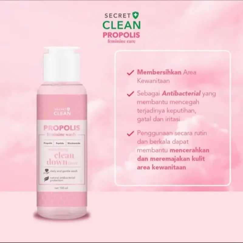 (Paket 2in1) screet clean propolis wash dan spray 2