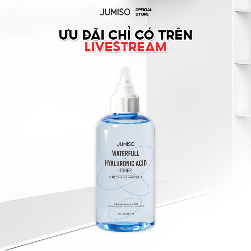   KOL - LIVE  Nước hoa hồng cấp ẩm JUMISO Waterfull Hyaluronic Acid Toner 250ml 
