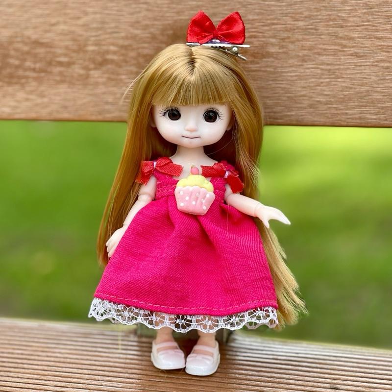 Búp bê mặt cười mỉm dễ thương 17cm mặc đồ xinh xắn đáng yêu quà tặng sinh nhật cho bé đồ trang trí bàn học nhà cửa