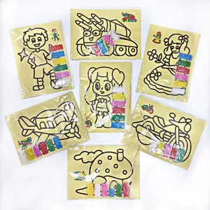 PAKET 20 PCS MELUKIS PASIR MEDIUM / TANGGUNG 16x12 cm - GAMBAR LUKISAN PASIR MAINAN EDUKASI ANAK TK SD PAUD - SOUVENIR ULTAH HADIAH ANAK  Kertas