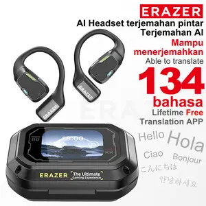 ERAZER XP6 Mampu menerjemahkan ke 134 bahasa AI Smart Translation Headset True Wireless Bluetooth V5.4 TWS OWS Earphone Sports Earbuds Open Ear Headphone Olahraga Bass