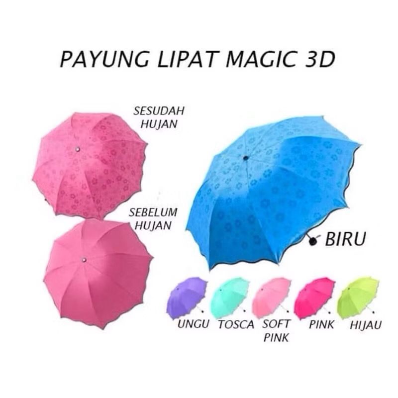 LUXE Payung Lipat Magic 3D Motif Timbul Anti UV Bisa Lipat & Free Sarung Anti UV Lapisan Hitam Melindungi Sinar Matahari Gagang Kokoh Nyaman LUXE Payung Lipat Magic 3D Motif Timbul Anti UV Bisa Lipat & Free Sarung Anti UV Lapisan Hitam Melindungi Sinar Matahari Gagang Kokoh Nyaman