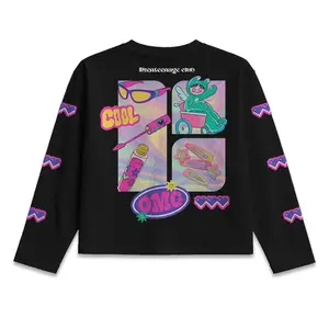 T-shirt Longsleeve OMG Cotton Combed Unisex Black - KSI