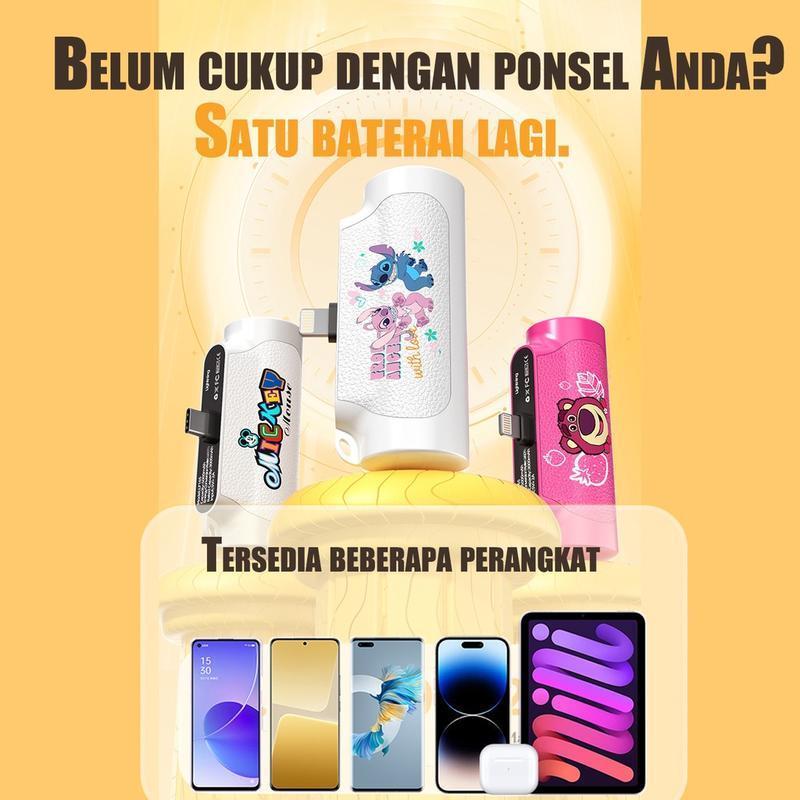 Product Introduction of Honygee Mini Power Bank 5000mAh Lotso Mickey 22.5W PD 3.0 Fast Charge For Iphone and Android External Battery Digital Display Pocket capsule Powerbank Berkapasitas Besar Pasokan Listrik Darurat Type-C / Lightning  COD Pengiriman Cepat 4
