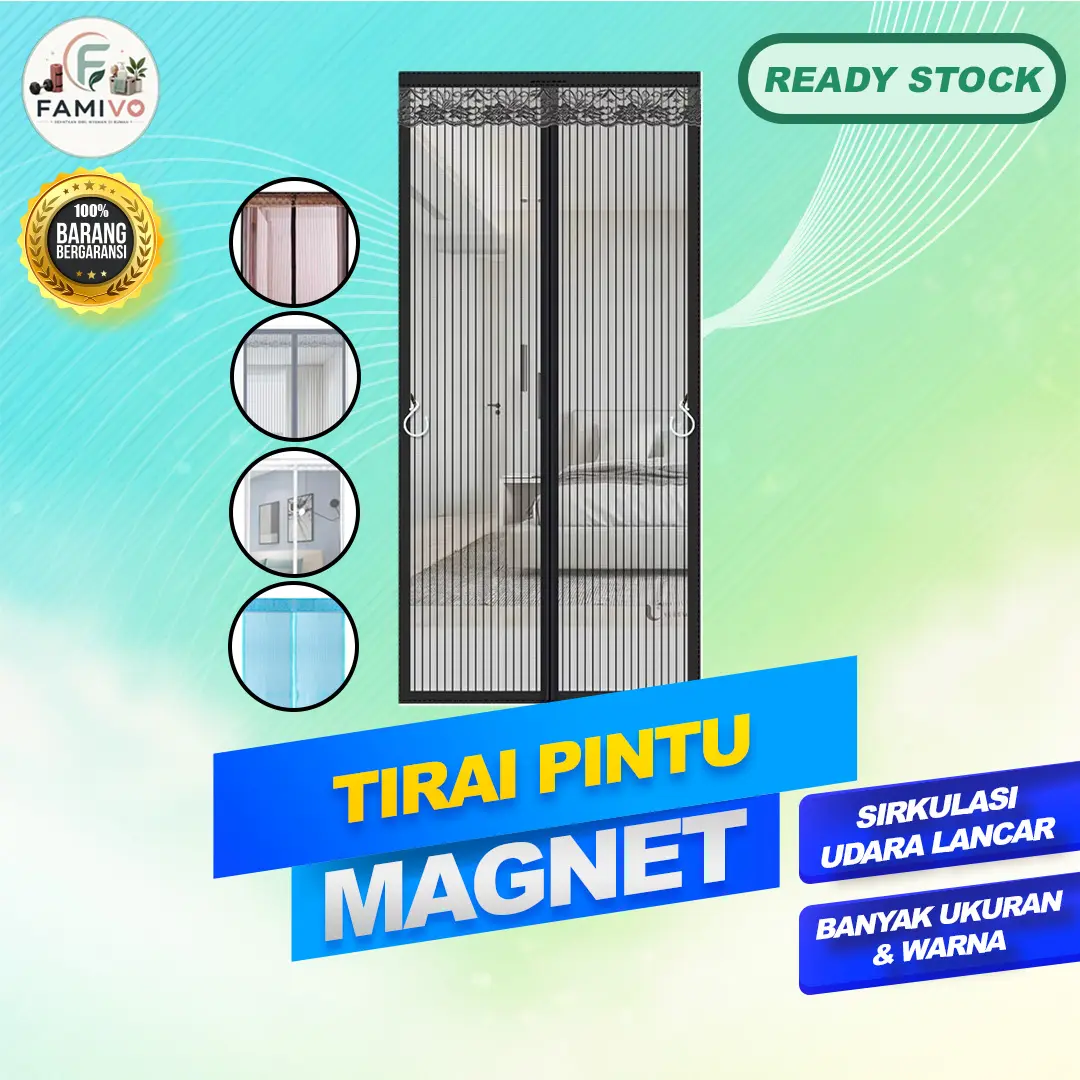 Tirai Pintu Model Magnet Anti Nyamuk Ukuran Besar