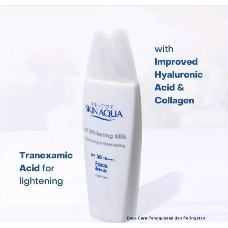 SKIN AQUA WHITENING MILK SPF 50 -Skinaqua tutup putih dengan tranexamic acid Mencerahkan kulit Mencerahkan Melembutkan Tranexamic Acid Hyaluronic Wajah Perawatan Kusam Pencerah Memutihkan Hitam Facial 2