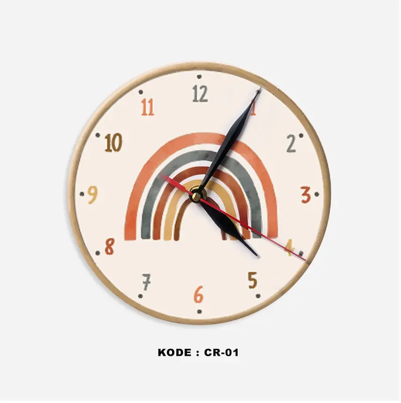 Jam dinding minimalis Burung merak mewah wall clock Vintage Kekinian Jam Kayu estetik kaligrafi 6